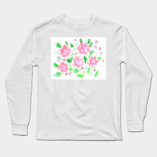 Watercolor background. Floral bouquets, summer and nature, art decoration, sketch. Illustration hand drawn modern Long Sleeve T-Shirt